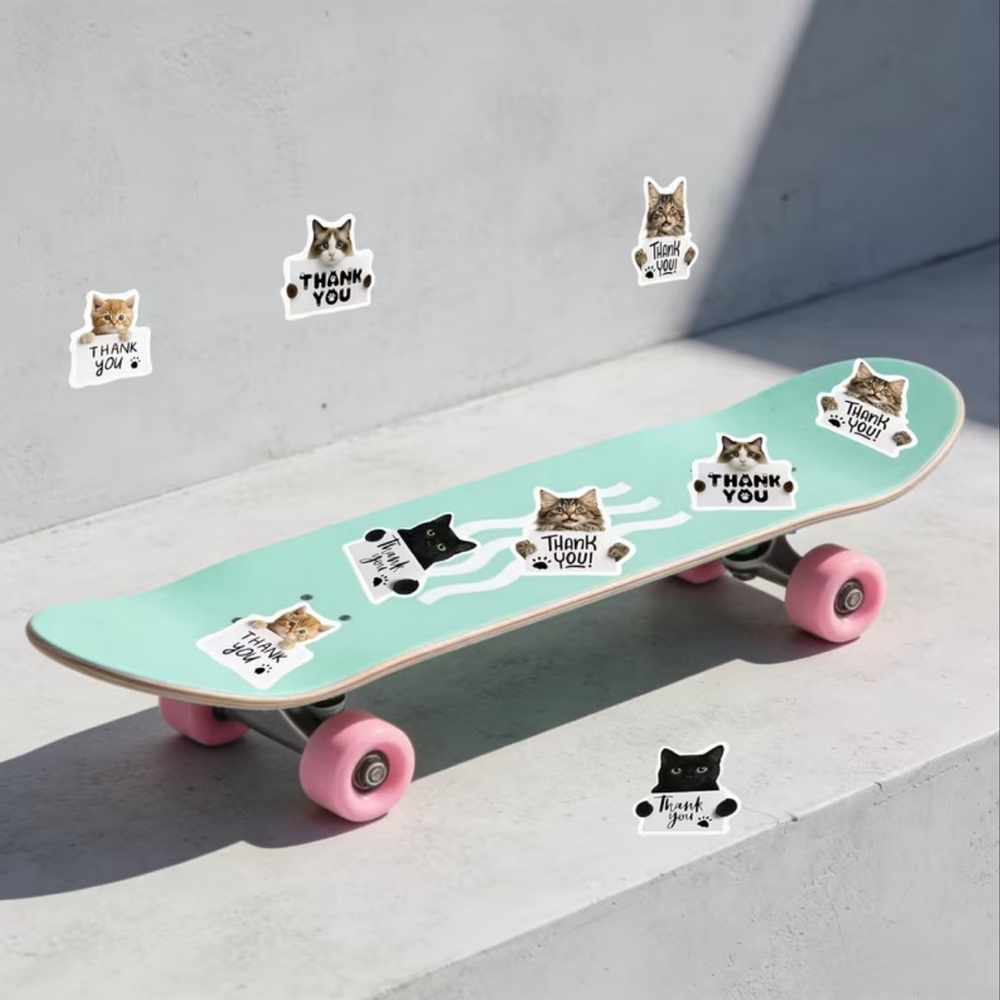 Cute Cat Thank You Stickers (Assorted Cat Faces), 500 stickers - Picture 7 of 8